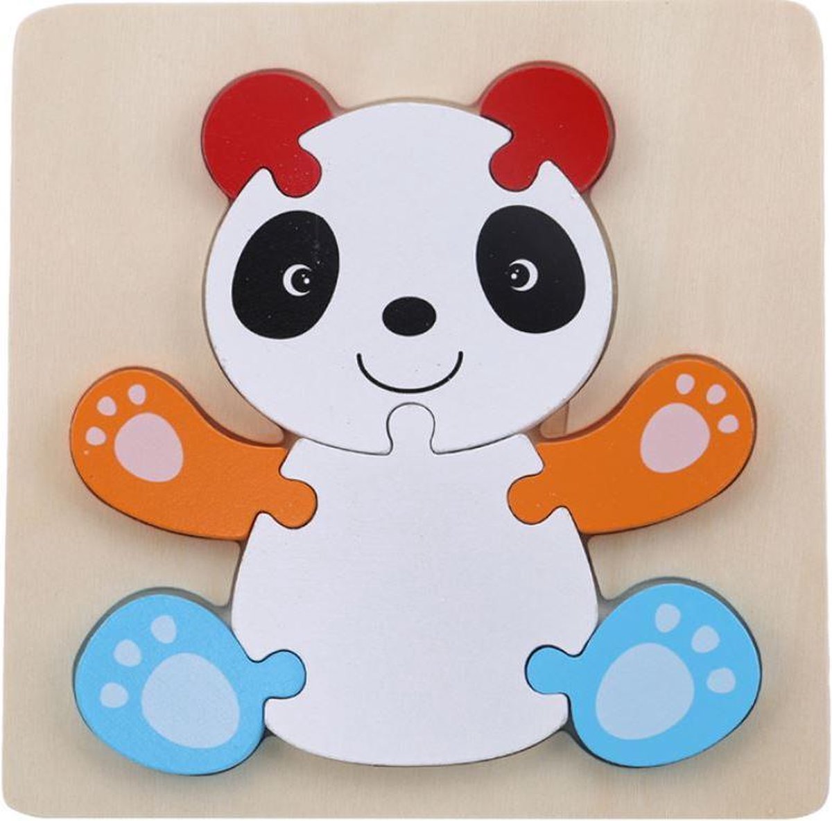 Baby speelgoed | Houten puzzel | Panda Puzzel | Peuter puzzel | 8 delig